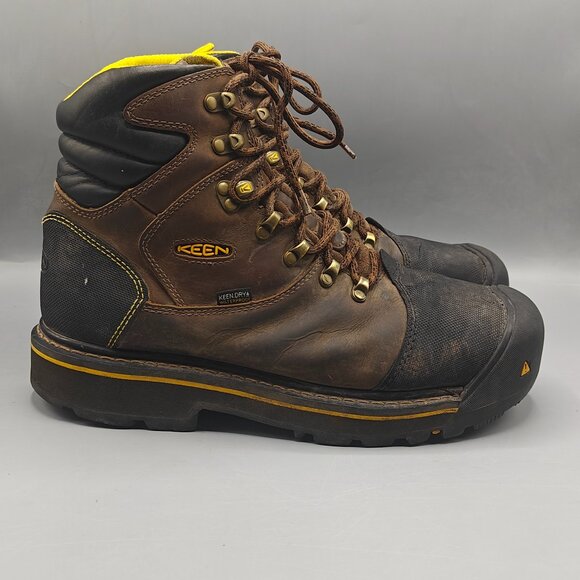 Keen ASTM F2413-18 MEN SZ US 11 M Waterproof Leather Hiking Steel toes boots main image 7
